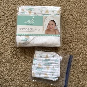 Aden by aden + anais Classic Hooded Baby Bath Towels/ Washcloth,  Soft Baby NEW